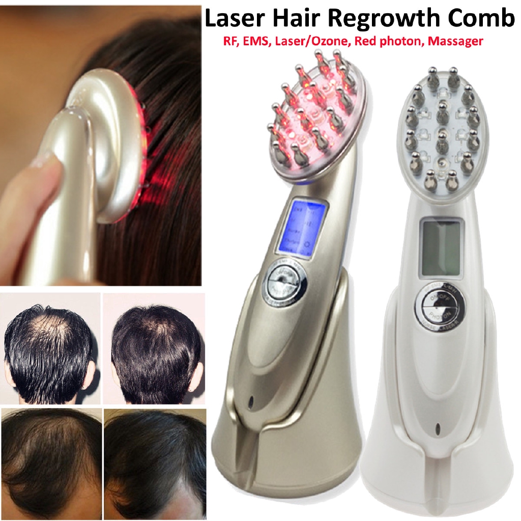 EMS Microcurrent Photon Light RF Hair Loss Renewable Therapy Vibration  Massage Scalp Laser Hair Growth Rechargeable Care Device | Shopee Malaysia