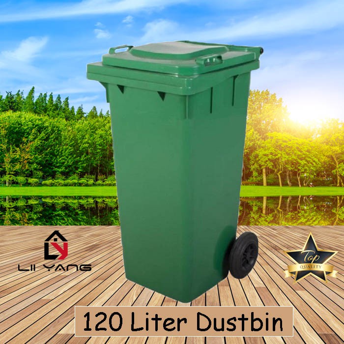 120 Liter Green Recycle Dustbin Tong Sampah Besar Green Garbage