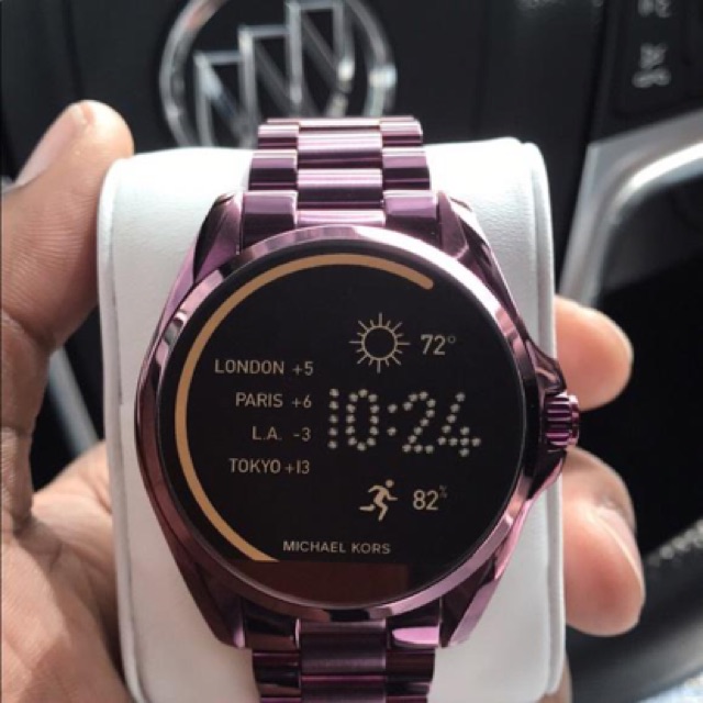 mk smart watch purple