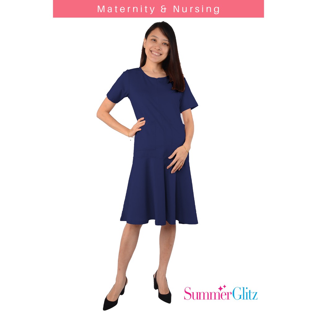 Shopee Exclusive Summerglitz Maternity Nursing Front Pockets Flare Hem Dress Baju Mengandung Baju Menyusu Shopee Malaysia