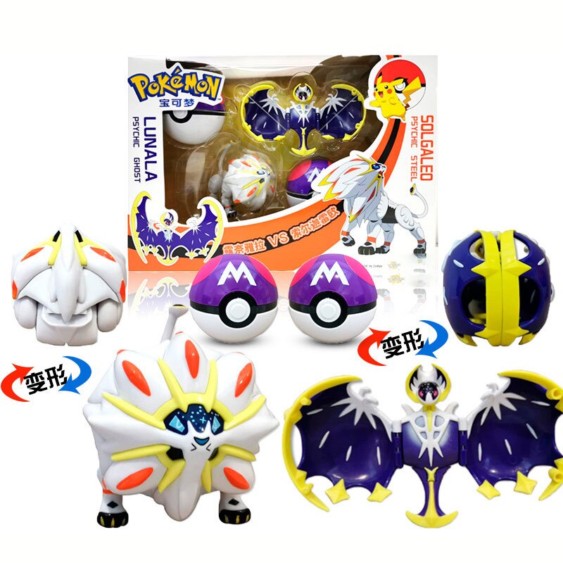 Pokemon Sun Moon Deformation Pokeball Action Figure Toys Transformation Mewtwo Solgaleo Lunala Model Gift Toys For Kids Shopee Malaysia