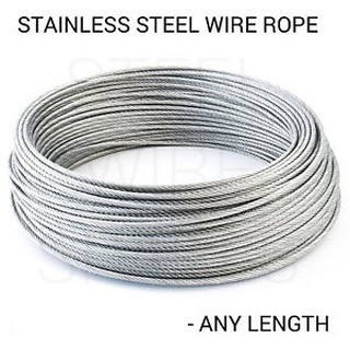 Stainless Steel Wire Rope SS304 (3mm / 4mm / 5mm / 6mm) 7X7 / 7X19 ...