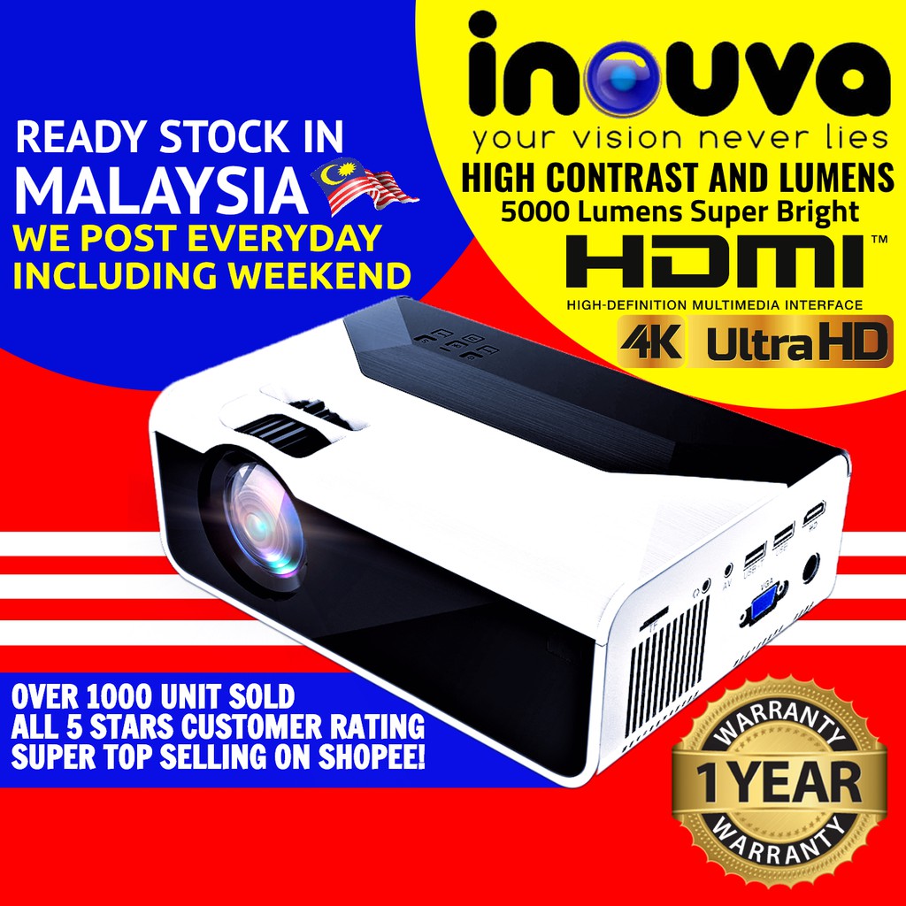 READY STOCK MALAYSIA Portable mini projector Full HD Projector Home