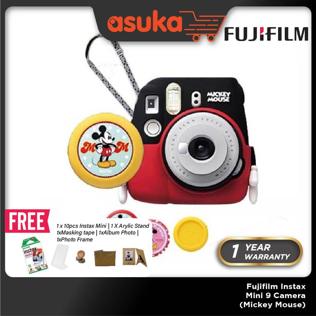 (Character Set) Fujifilm Instax Mini 9 Camera (Mickey Mouse) + 1 x Instax Mini Mickey Film 10s