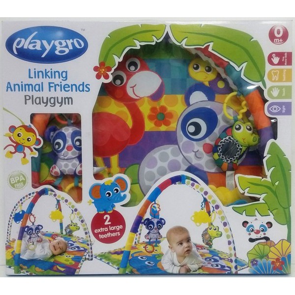 playgro linking animal friends play gym