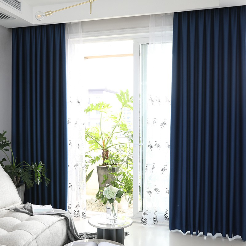 Solid Curtain For Living Room Sliding Door Curtain Window Bedroom Sheer Fabric Blinds Custom Made