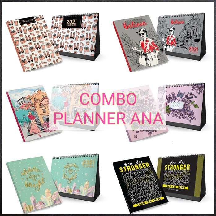 Planner 21 Combo Planner Ana Desk Calendar Exclusive Trendy Design Shopee Malaysia