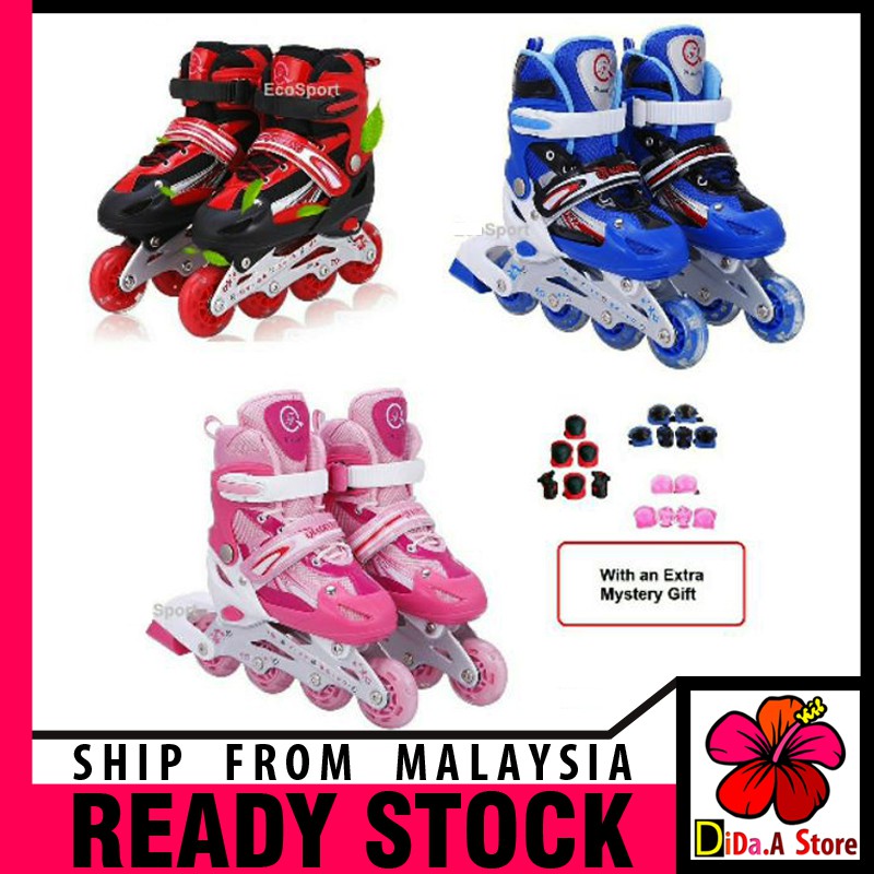 Kasut Beroda 4 Tayar / Adjustable Inline Skate Front Flash Wheels