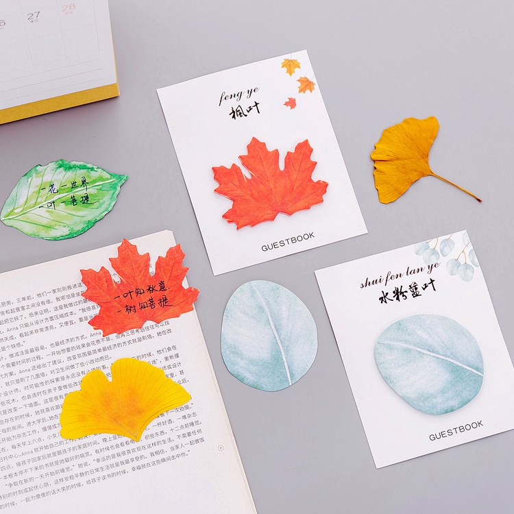 28 pages cute leaves sticker bookmark sticky note memo