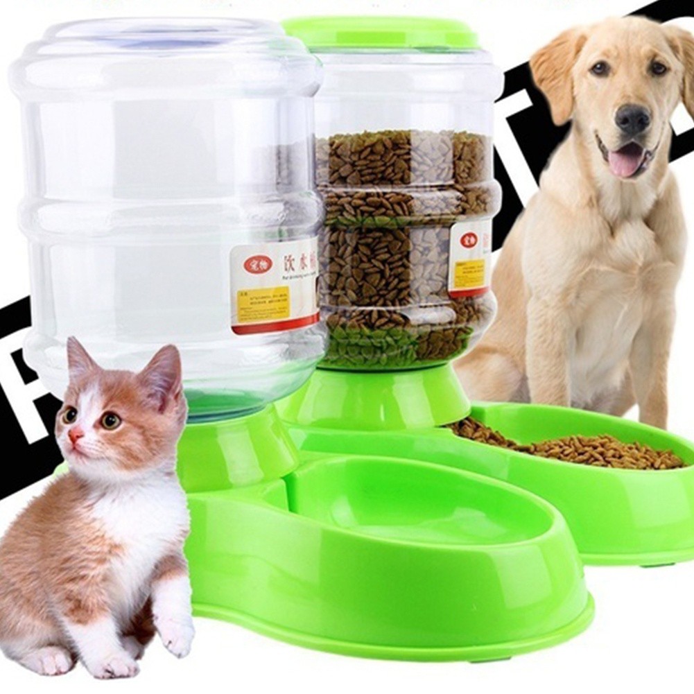 3 5l Feeding Automatic Pet Food Drink Dispenser Dog Cat Feeder