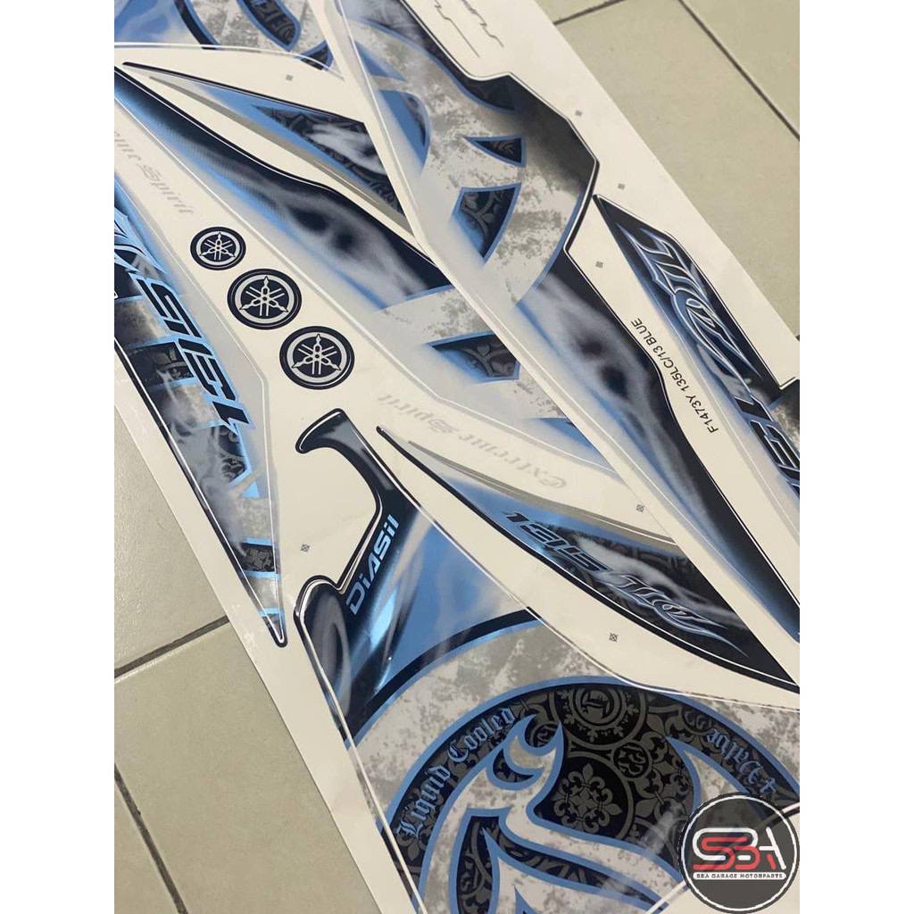 Sticker BodySet / Stripe Coverset LC V2 V3 V4 Biru Batik Smoke Moritaka ...
