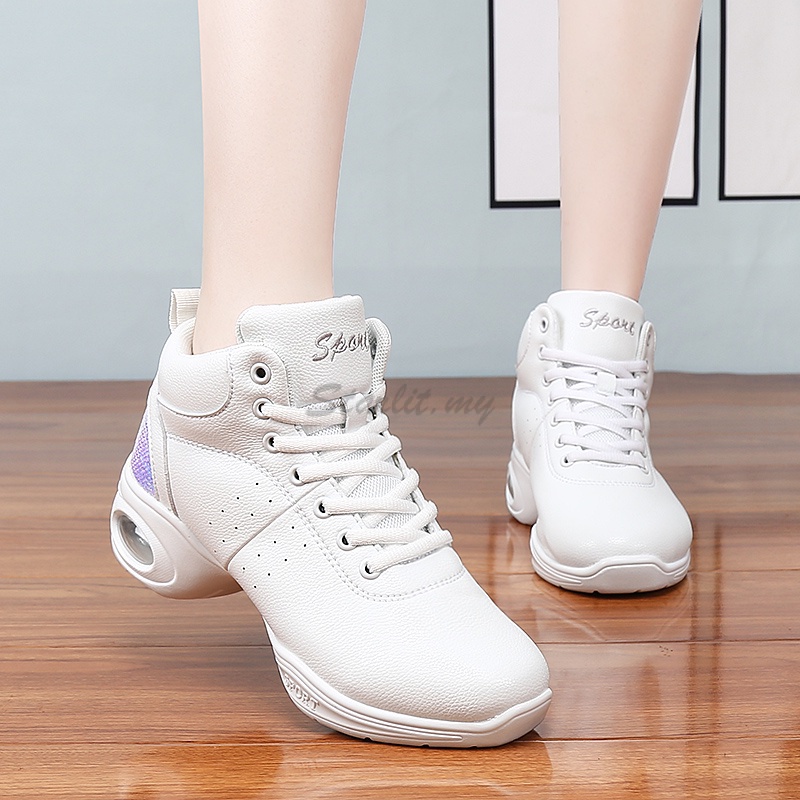 Jazz dance shoes leather women gril dance sneakers soft bottom dancing