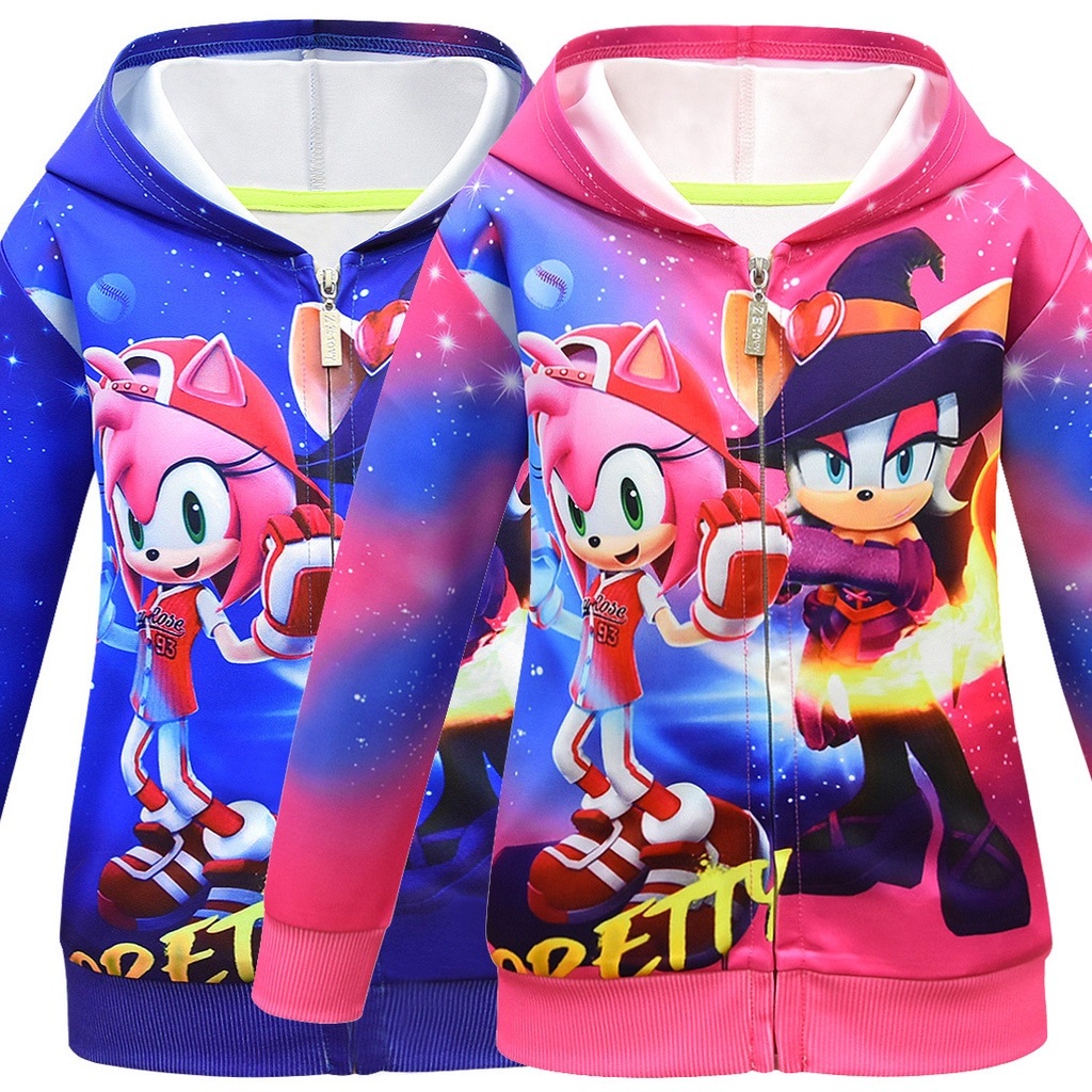 2021 Autumn Kids Fashion Sonic The Hedgehog Hooded Jacket Children ...