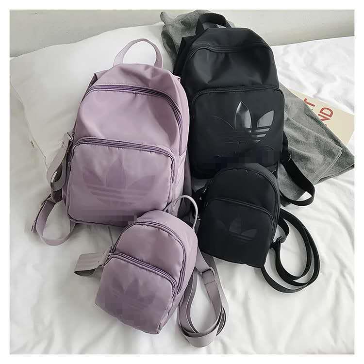 Adidas Sport Bag mini simple Casual Backpack Fashion Travel Bag Sleek Backpack Teenage ABG Backpack lilac