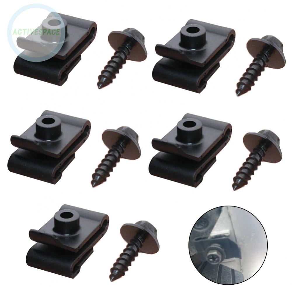 5 Pcs Black Car Fender Lining Wheel Arch Mudguard Trim Clips Fit For