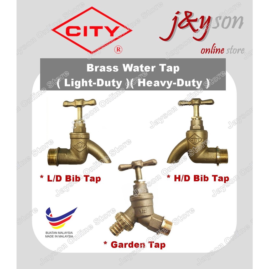 CITY Brass Garden Tap H/D L/D Brass Bib Tap ( 1/2" ) / Kepala Paip
