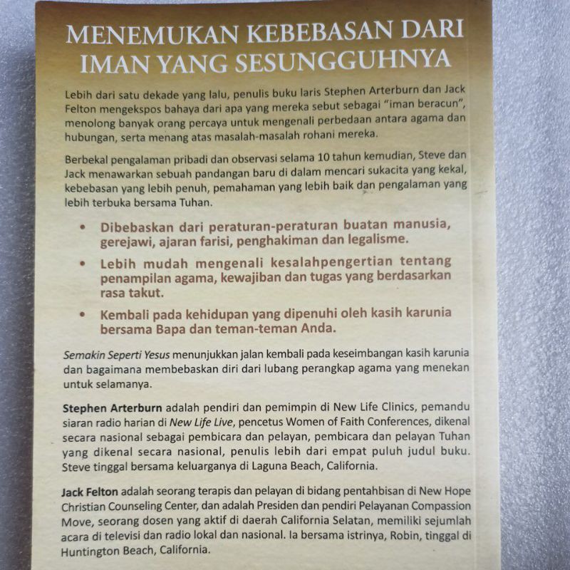 Christian Book By Stephen Arterburn Dan Felton Semakin Seperti Yesus Shopee Malaysia
