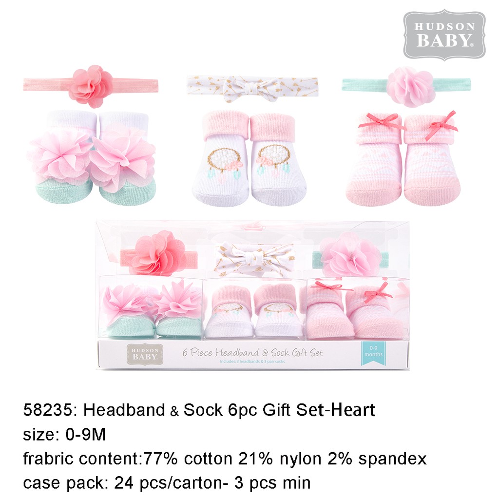 hudson baby headband and socks set