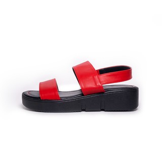 red double strap sandals