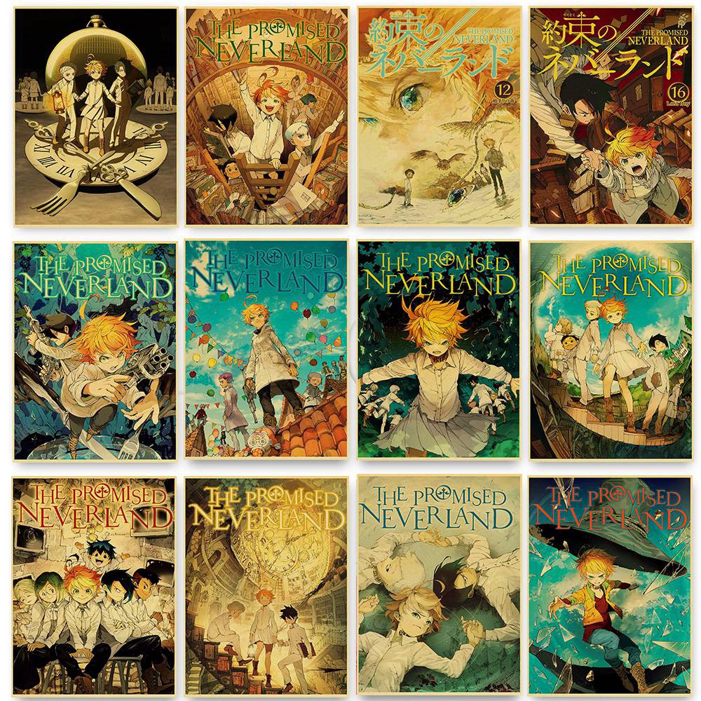 Vintage Poster Art Prints The Promised Neverland Anime Retro Posters  Yakusoku No Neverland Norman Emma Wall Picture Home Decor | Shopee Malaysia