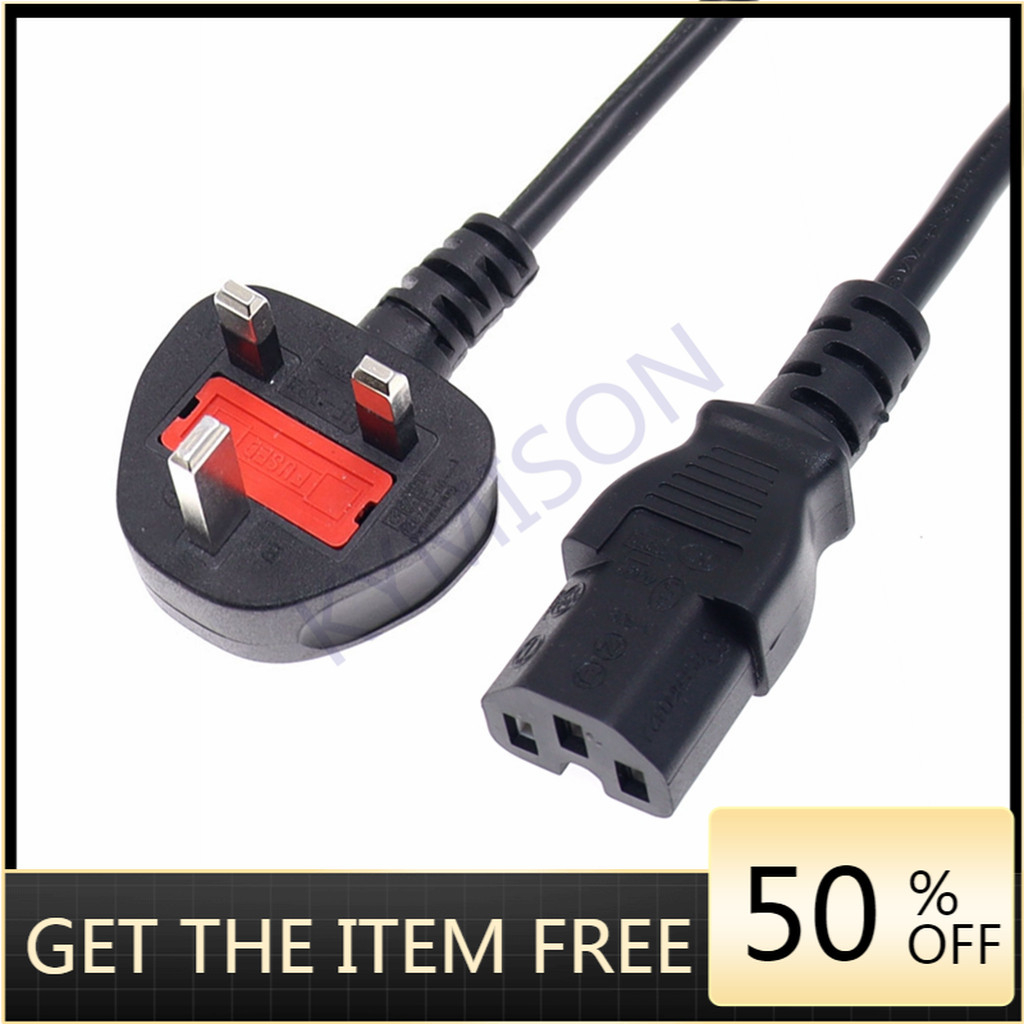 UK BS1363 Plug to IEC320 C15 Power Cable Kettle Lead With Fuse