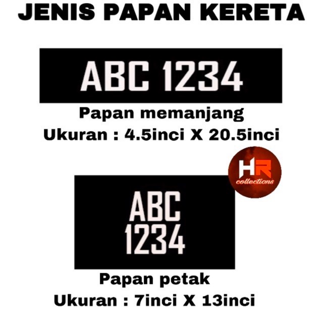ON-SALE) 2PCS PLATE BESI KETUK KERETA EURO DESIGN ORIGINAL 