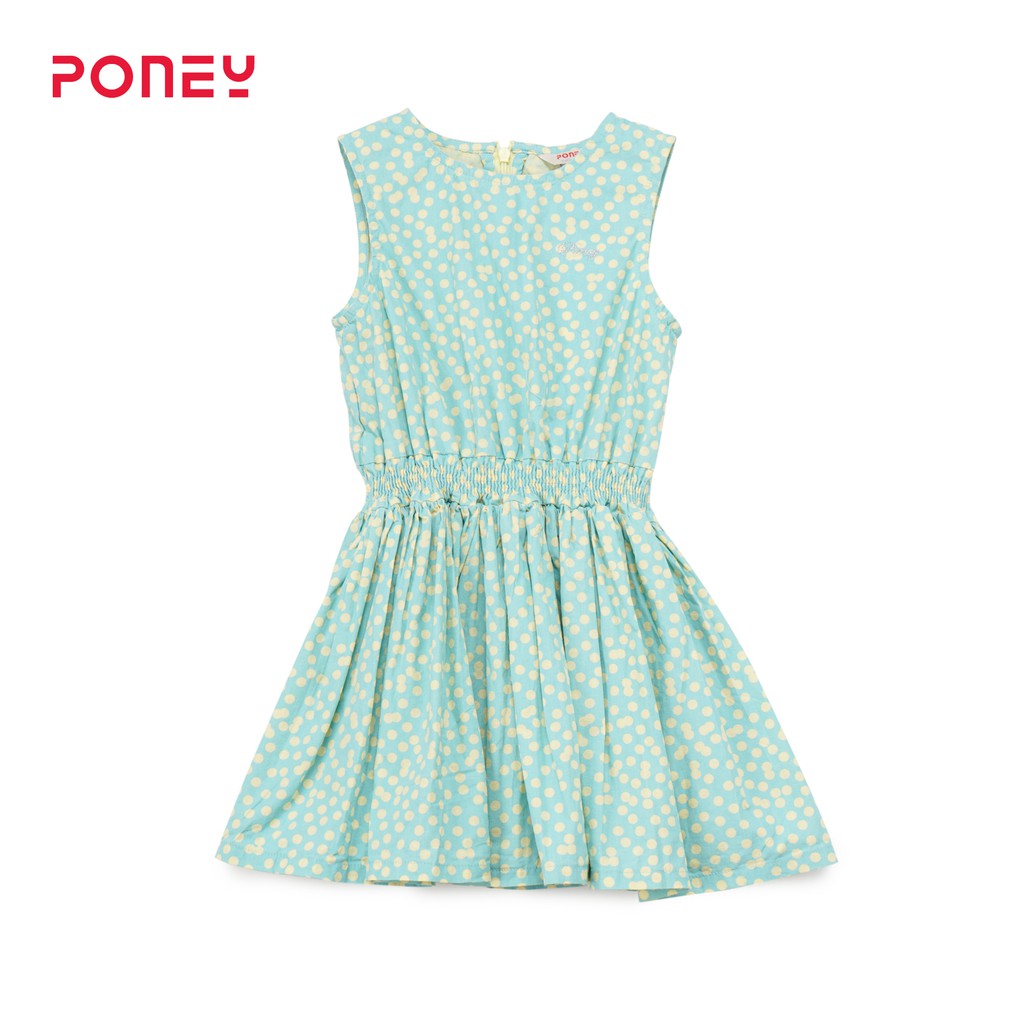 Poney Ariana Polka Dot Cotton Printed Sleeveless Dress