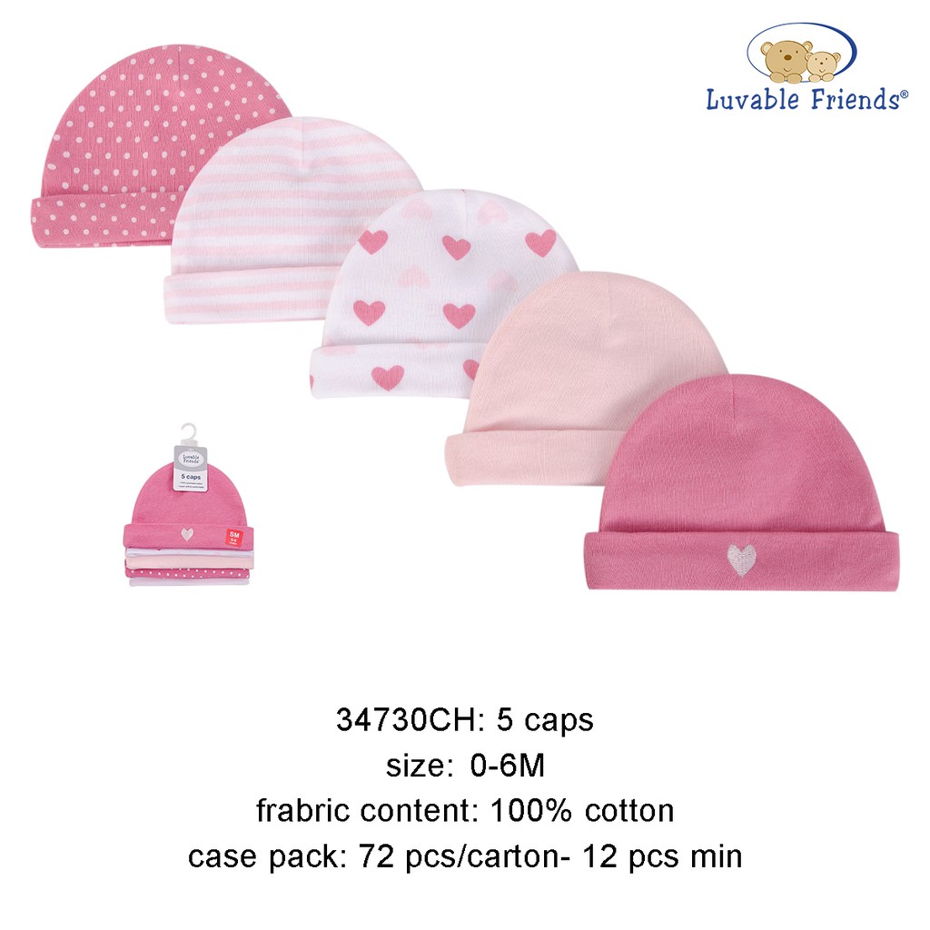 2-Piece Set Luvable Friends Baby Fleece Bear Hat and Mitten Set Light Pink
