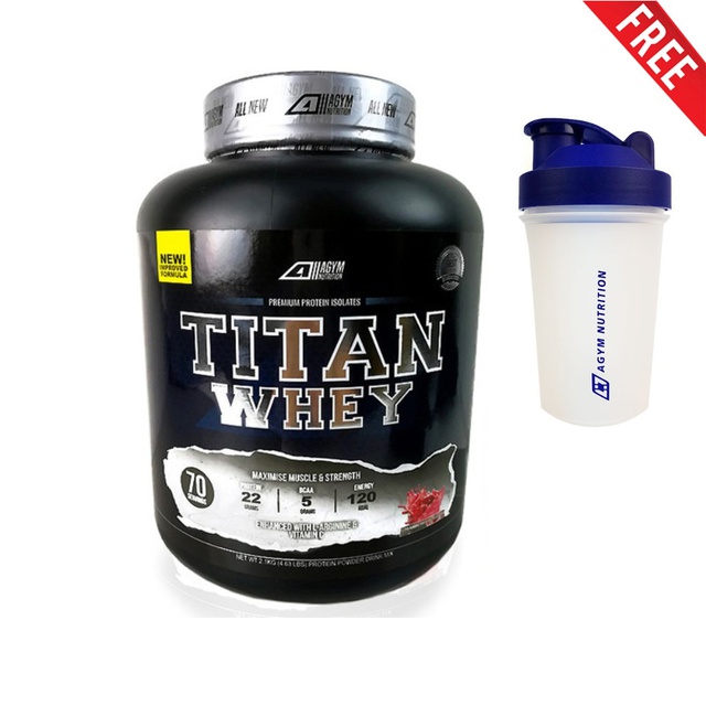 Titan Whey Halal 2.1Kg 22G Protein 70 Servings Chocolate + Free Titan