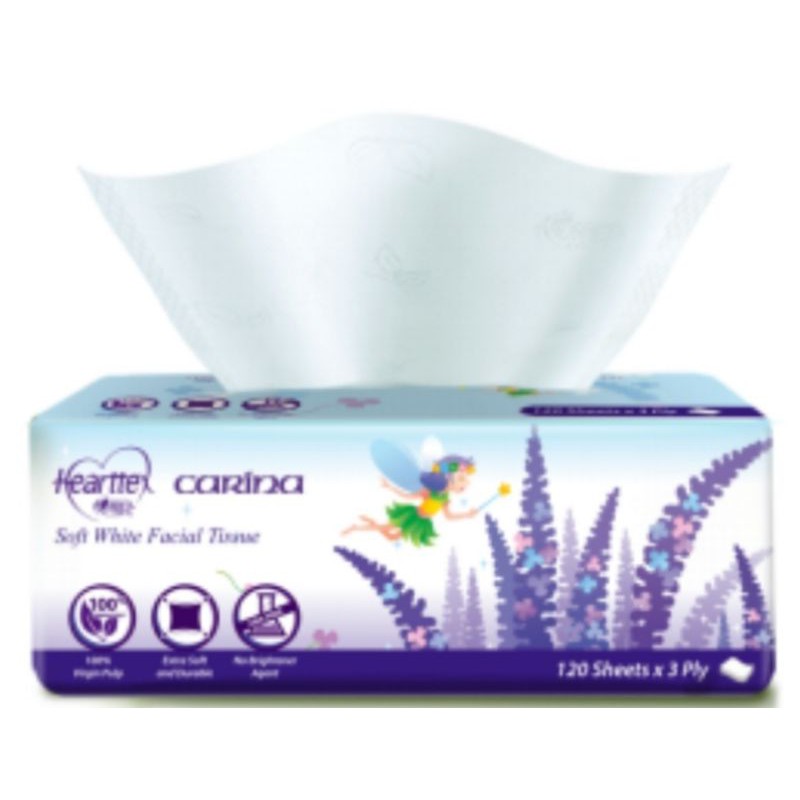 Carina Soft Pack White Facial Tissue 100 Virgin Pulp 120pulls x 3ply=360pcs Shopee Malaysia