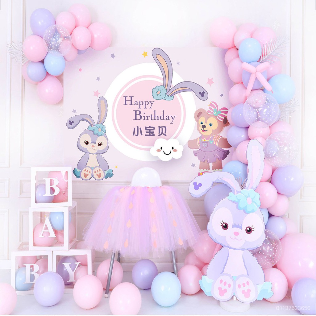 slank mønster Nødvendig festive décor room deco StellaLou Duffy Bear Rabbit Baby Feast Birthday  Party Arranged Balloons Full Moon Hundreds tian | Shopee Malaysia