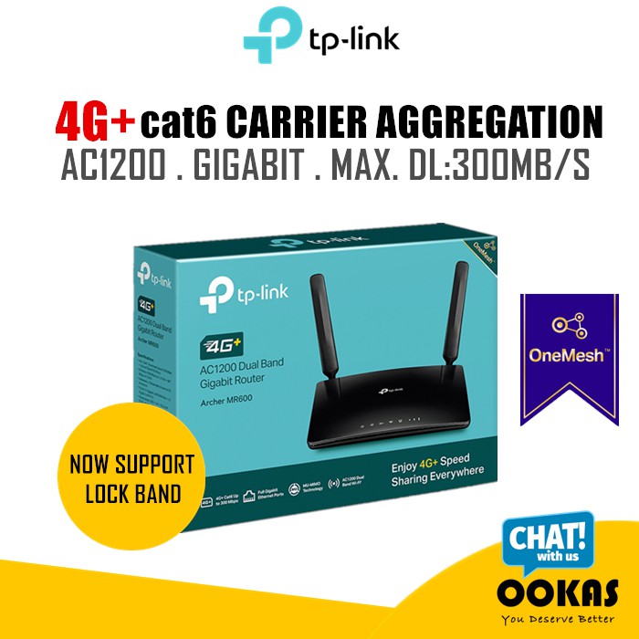 Tp Link Mr600 V2 4g Cat6 Ac10 Dual Band Gigabit Sim Modem Wireless Mesh Wifi Router 2 4ghz 5ghz Support Lock Band Shopee Malaysia