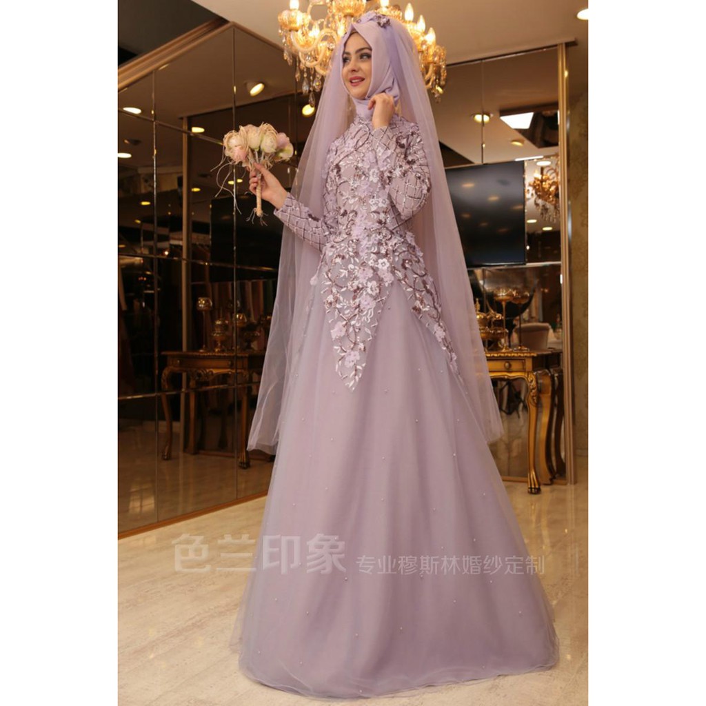 simple muslimah wedding dress