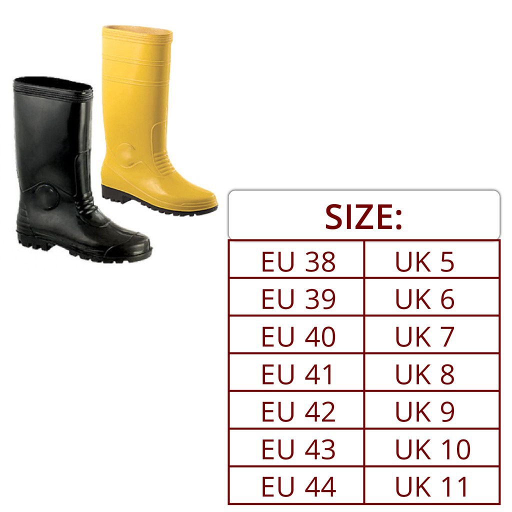 Buy 1 Pair Quality Yellow Safety Rubber Boot Kasut Boot Getah Rain Boots Anit Skid Slip Pvc Plastic Seetracker Malaysia