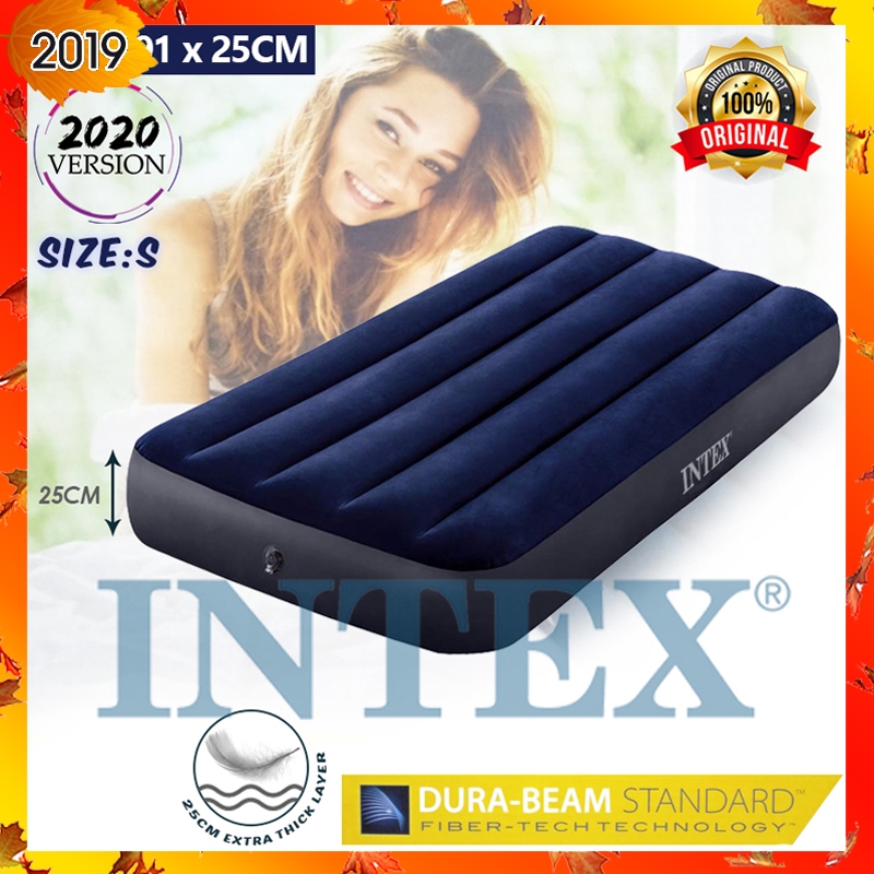 Надувной матрас intex 64756 classic downy airbed fiber tech 76х191х25 см