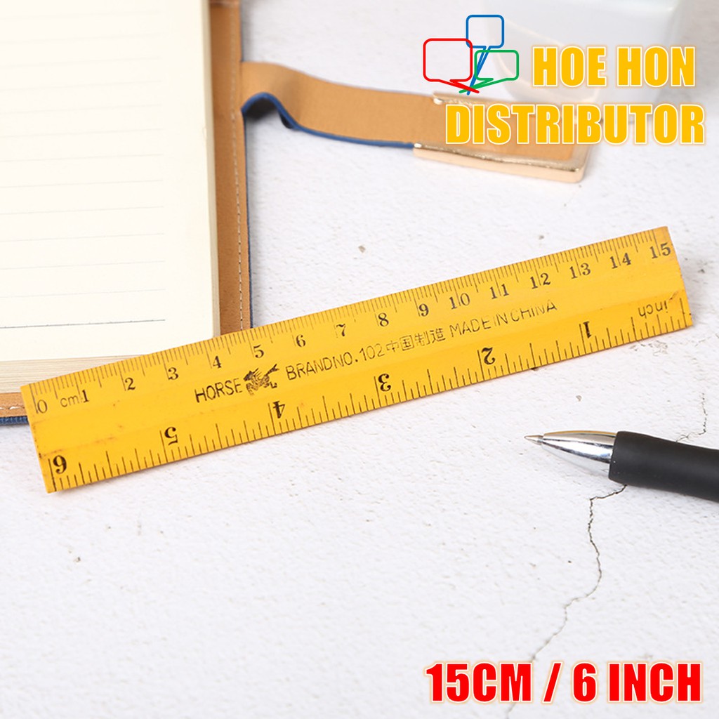 Wooden Ruler Pembaris  Kayu  15cm 6 Inch Shopee Malaysia