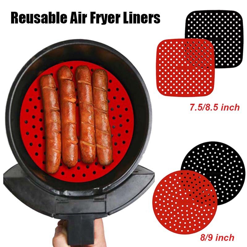 Reliable Multi Airware Reusable Air Fryer paper Silicone Accessories Liners 7.5/8.5/8/9 Inch Square Round Non-Stick S...