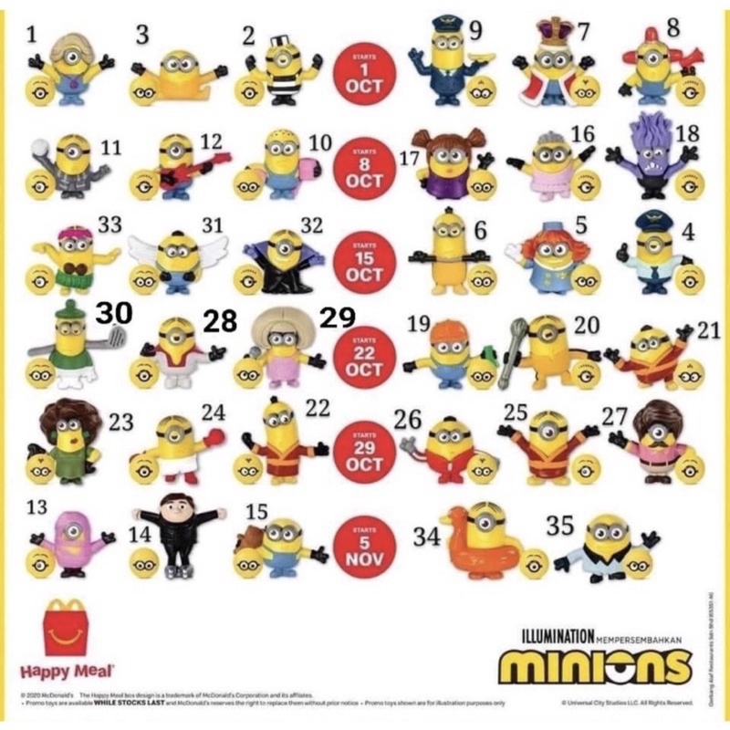 Minions The Rise Of Gru Happy Meals Toys Mcdonald S Shopee Malaysia