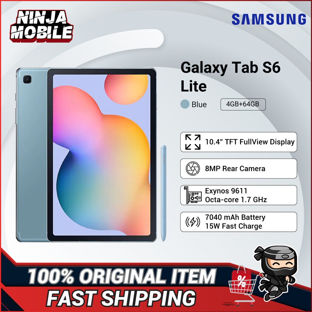 Samsung Galaxy Tab S6 Lite 10 4 With S Pen Sm P610 Wifi 4gb 64gb Original Samsung Malaysia Set Shopee Malaysia