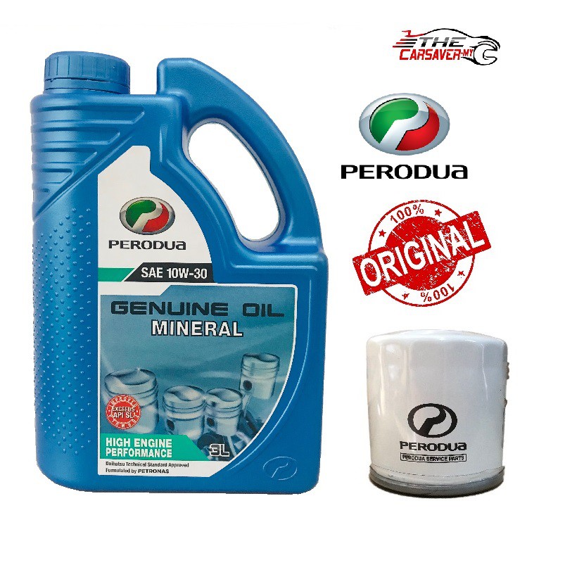 Perodua Mineral 10w30 3L & Perodua Genuine Oil Filter 