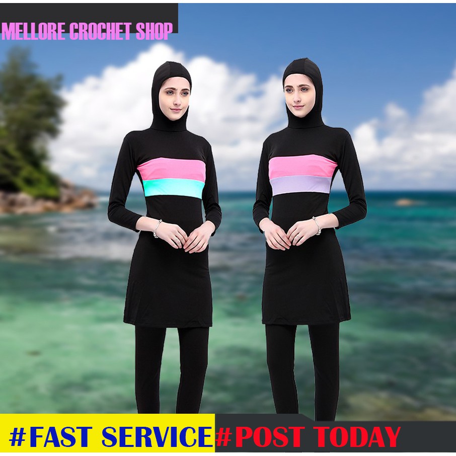  BAJU  RENANG MUSLIMAH  BERTUDUNG Women Muslim Swimsuit 