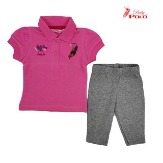 Baby Polo Girl Short Sleeve Polo Tee w/ Legging - Pink 20-202172