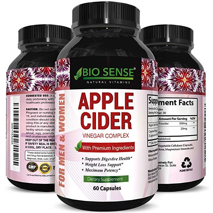 Bio Sense Apple Cider Vinegar 60 Pills f\Weight Loss Extra Strength Fat