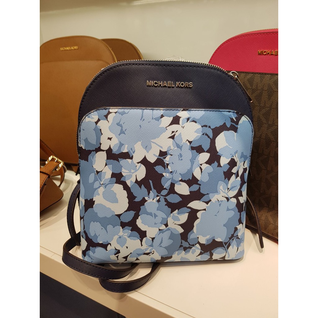 michael kors blue purse with flowers