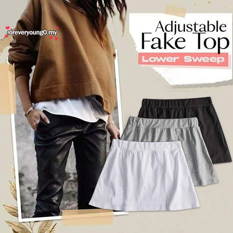Women 's Shirt Extender Skirt Adjustable Layered Fake Top Lower Sweep Half Slips Women Mini Skirt Underskirt 