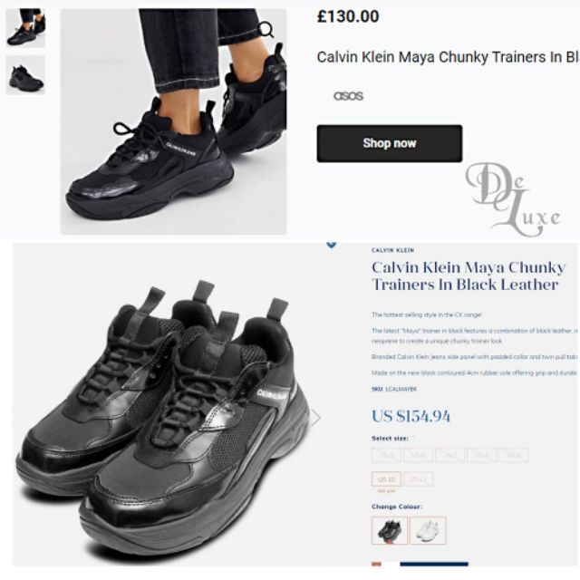 calvin klein maya black trainers