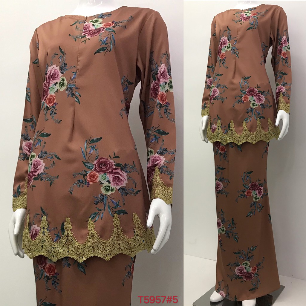 Nayla Z Baju  Kurung Floral Design  Long sleeve Lengan  