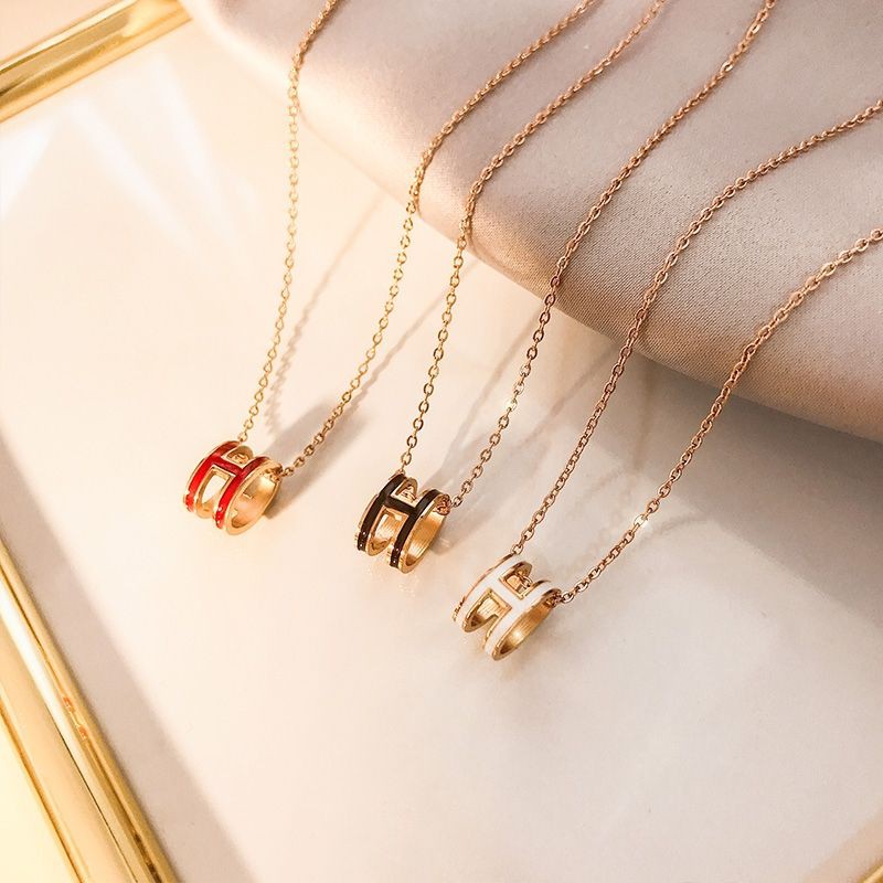 Gold Necklace / Kalung Hermes Pop H (Necklace)Real Gold Plating (Gold