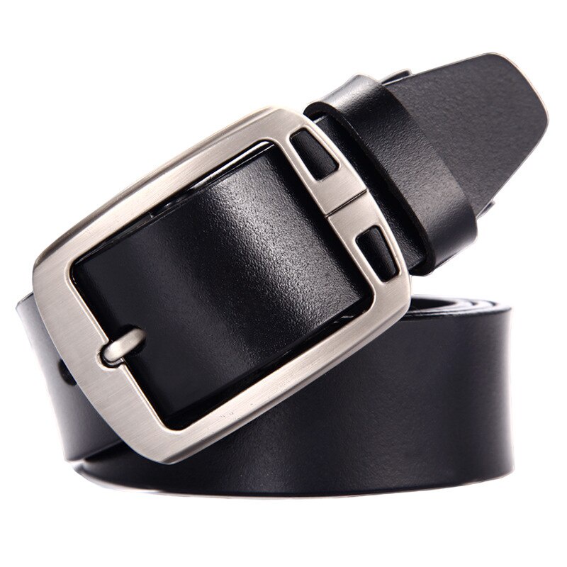 GENODERN Genuine Leather Belt for Men Luxury Strap Classic Pin Buckle Male Belt 3.8cm High Quality Ceinture Homme