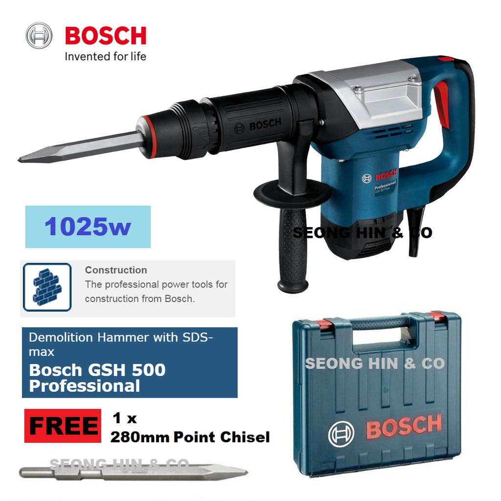 BOSCH GSH500 Demolition Hammer with SDSmax / Mesin Jack Hammer Shopee Malaysia
